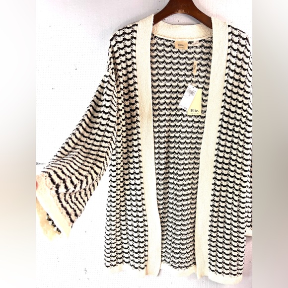 Elie Tahari Sweaters - Elie Tahari SP Oversized Cotton Knit Tank n Open Cardigan Cami Coordinated Set
